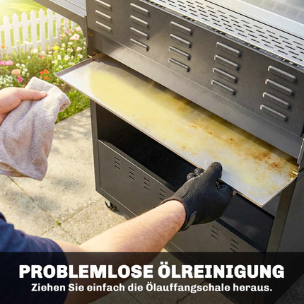 Gasgrill mit 7 Brennern, Edelstahl, großer Kochfläche