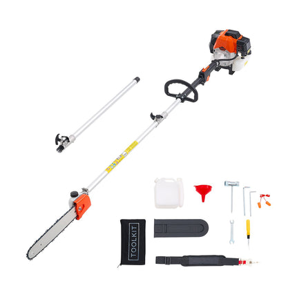 Gas Pole Saw, 52cc 2-Stroke, 14 in Bar, 2.2–2.94 m