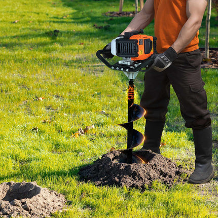 Gas Powered Post Hole Digger, 52cc 8-Inch Auger, Extension