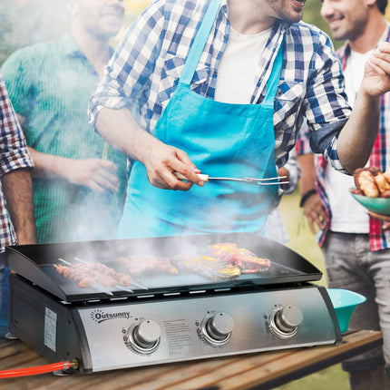 Gasgrill mit 3 Edelstahlbrennern, Druckminderer