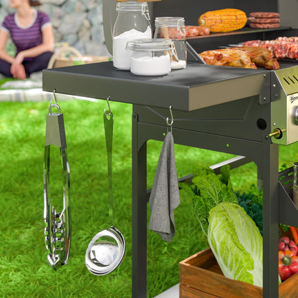 Edelstahl-Gasgrill, 12KW, 4+1 Brenner, mit Thermometer