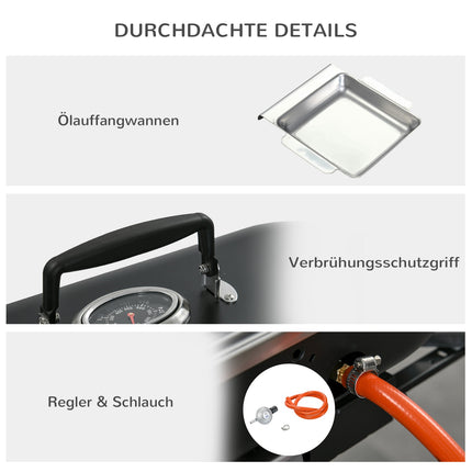 Gasgrill 2,34 kW mit Thermometer und zwei Brennern