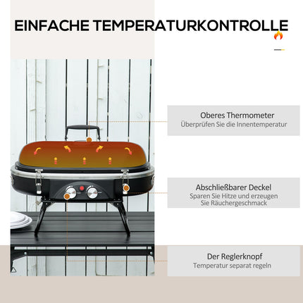Gasgrill 2,34 kW mit Thermometer und zwei Brennern