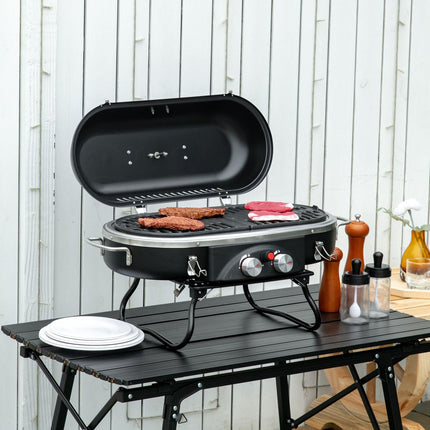 Gasgrill 2,34 kW mit Thermometer und zwei Brennern