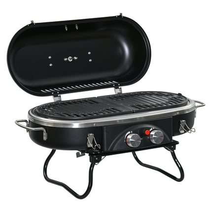Gasgrill 2,34 kW mit Thermometer und zwei Brennern