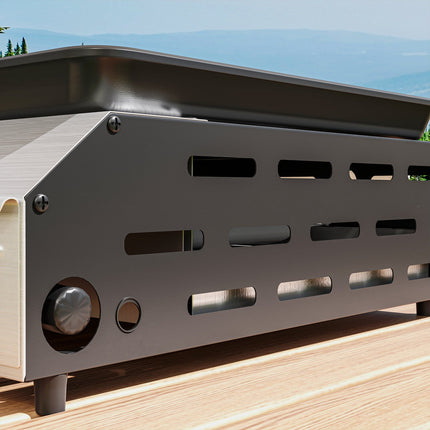Gasgrill mit 4 Brennern, verstellbaren Beinen und Kochfeld