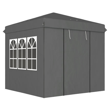 Pop-Up Pavillon 2,5x2,5m, wasserabweisend, UV50+, dunkelgrau