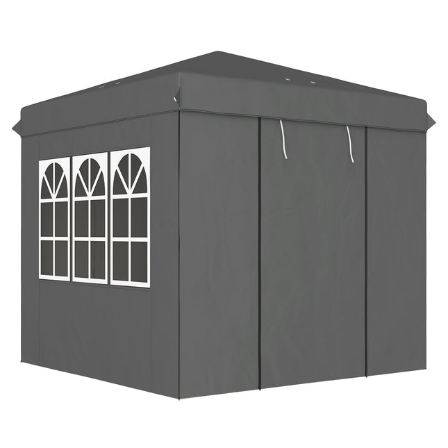 Pop-Up Pavillon 2,5x2,5m, wasserabweisend, UV50+, dunkelgrau