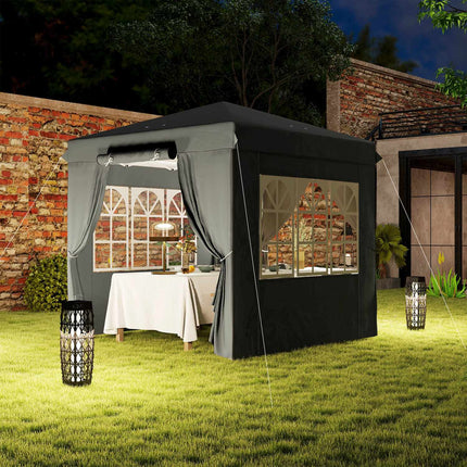 Pop-Up Pavillon 2,5x2,5m, wasserabweisend, UV50+, dunkelgrau