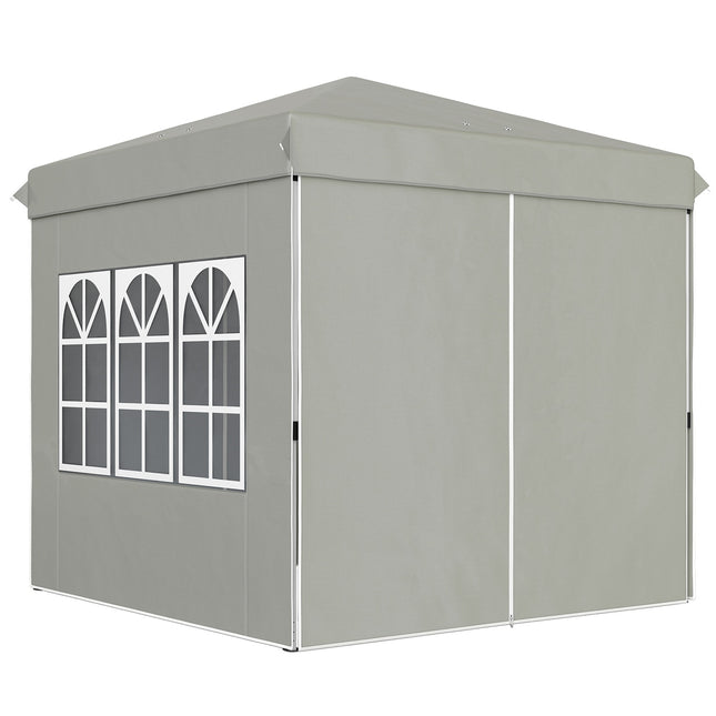 Pop-Up Pavillon 2,5 m, wasserabweisend, UV 50+, hellgrau