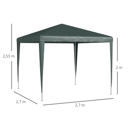 Gartengazebo aus dunkelgrünem Stahl, 2,7 x 2,7 m Terrassenzelt