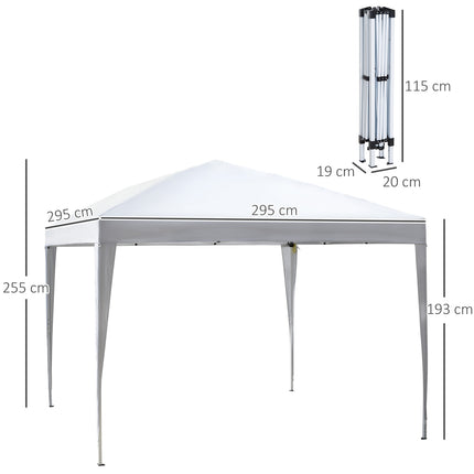 Pavillon 2,95x2,95M, UV-beständig, Stahlrahmen