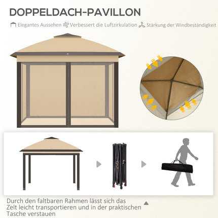 Wasserabweisender Pop-Up Pavillon, 3,3x3,3m, UV-Schutz