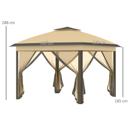 Wasserabweisender Pop-Up Pavillon, 3,3x3,3m, UV-Schutz