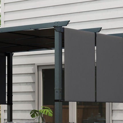 Wetterfeste Gazebo Pergola 3.5x3m - Dunkelgraues Terrassendach