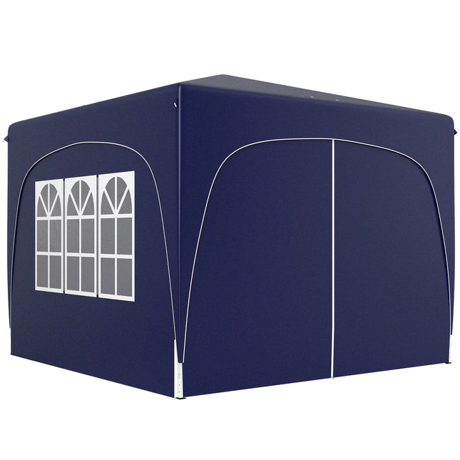 3x3m wetterfester Pop-Up Pavillon, UV50+, Dunkelblau