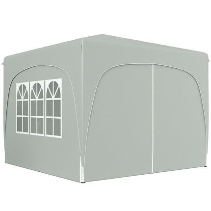 3x3m wasserdichter Pop-up Pavillon, UV 50+, hellgrau
