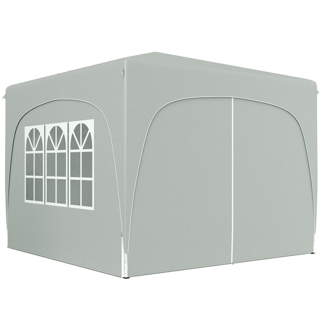 3x3m wasserdichter Pop-up Pavillon, UV 50+, hellgrau