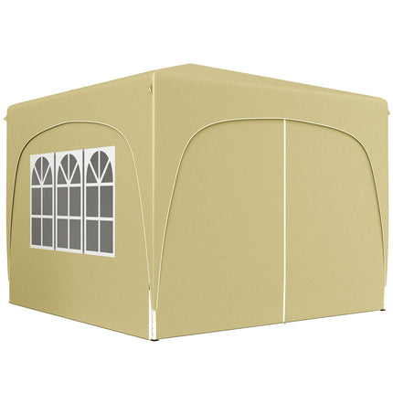 Paviljoen 3x3m, waterafstotend, stabiel, winterbestendig pop-up vouwpaviljoen, UV-bescherming 50+, opvouwbare partytent, tuintent met 4 zijpanelen, zaktuinpaviljoen voor kamperen, tuin, zand