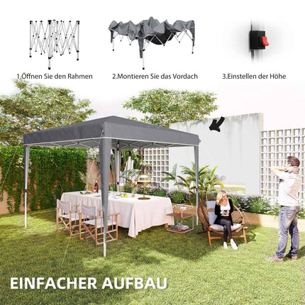 Pop-Up Pavillon 3x3m, wasserabweisend, UV50+ Schutz