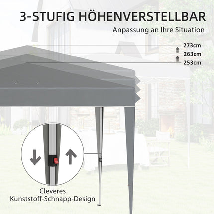 Pop-Up Pavillon 3x3m, wasserabweisend, UV50+ Schutz
