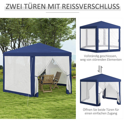 Sechseckiger Pavillon 4x3m, wasserabweisend, Moskitonetz