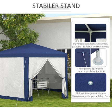 Sechseckiger Pavillon 4x3m, wasserabweisend, Moskitonetz