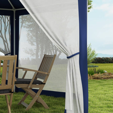 Sechseckiger Pavillon 4x3m, wasserabweisend, Moskitonetz
