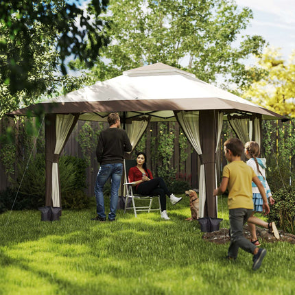 Wasserdichter 4x4 m Pop-Up-Pavillon mit Netzseitenwänden und UV-Schutz