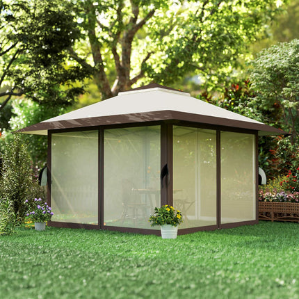 Wasserdichter 4x4 m Pop-Up-Pavillon mit Netzseitenwänden und UV-Schutz