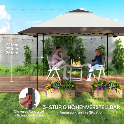 Wasserdichter 4x4 m Pop-Up-Pavillon mit Netzseitenwänden und UV-Schutz