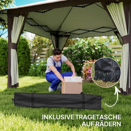 Wasserdichter 4x4 m Pop-Up-Pavillon mit Netzseitenwänden und UV-Schutz