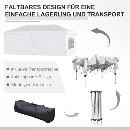 Faltbarer Gartenpavillon mit Seitenwänden und UV-Schutz