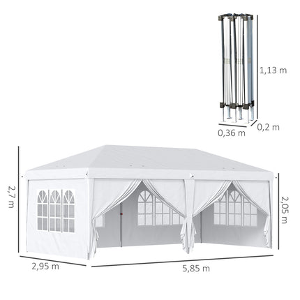 Faltbarer Gartenpavillon mit Seitenwänden und UV-Schutz