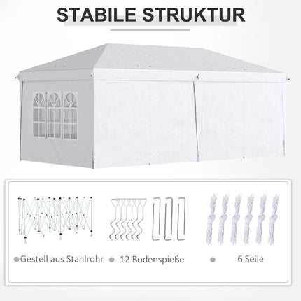 Faltbarer Gartenpavillon mit Seitenwänden und UV-Schutz