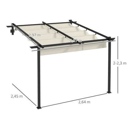 Adjustable 3 x 3m Pergola Gazebo Canopy for Patio and Garden