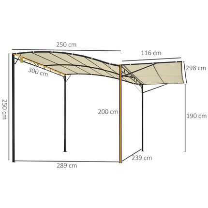 Gartentent mit UV-Schutz, Stahl & Polyester 3x2,5m