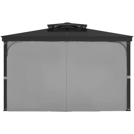 Gazebo Privacy Curtains 10x10, 4-Panel Zipper, Gray