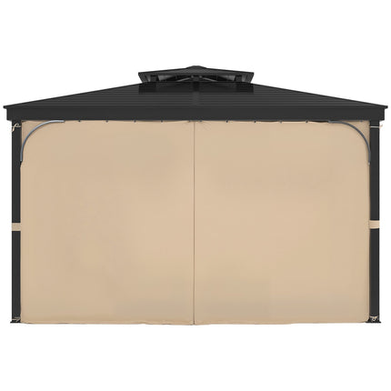 Gazebo Privacy Curtains, Zippered 4-Panel 10x13x7 Khaki