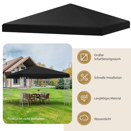 Pavillon-Ersatzdach, 300x300 cm, Schwarz, Wasserdicht