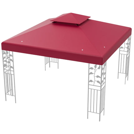 Gazebo Replacement Canopy 3x3m, Double-Tier, Wine