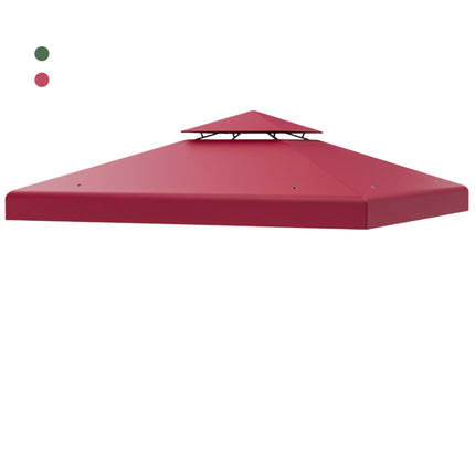 Gazebo Replacement Canopy 3x3m, Double-Tier, Wine