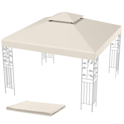 Gazebo Replacement Canopy 3x3m, Two-Tier, Beige