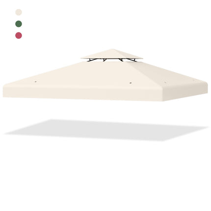 Gazebo Replacement Canopy 3x3m, Two-Tier, Beige