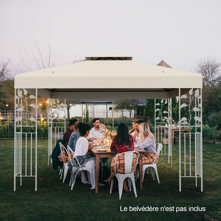 Gazebo Replacement Canopy 3x3m, Two-Tier, Beige