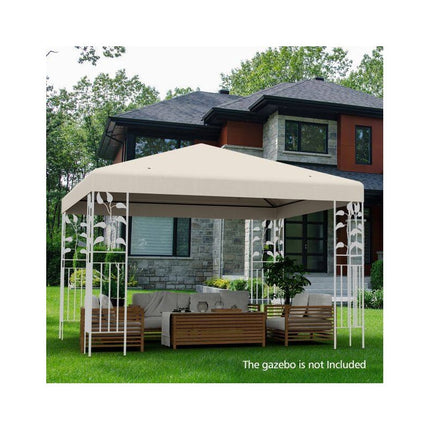 Gazebo Replacement Canopy Top Cover 3 x 3 m, Beige, Vented Roof