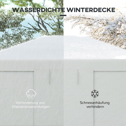 Wasserdichtes Pavillondach mit 2 Seitenwänden, weiß