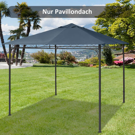 3x3M Dunkelgrau Polyester Pavillon Ersatzdachplane