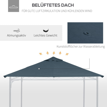 3x3M Dunkelgrau Polyester Pavillon Ersatzdachplane