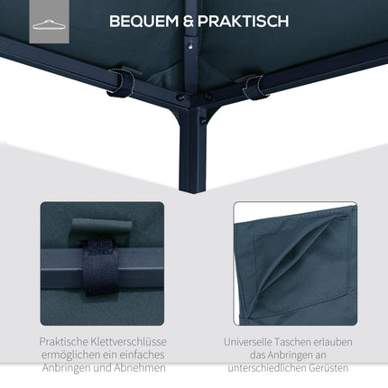 3x3M Dunkelgrau Polyester Pavillon Ersatzdachplane